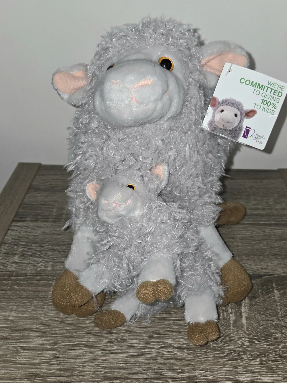 KOHLS CARES Gray Sheep Lamb Ewe Mom Baby Plush 12